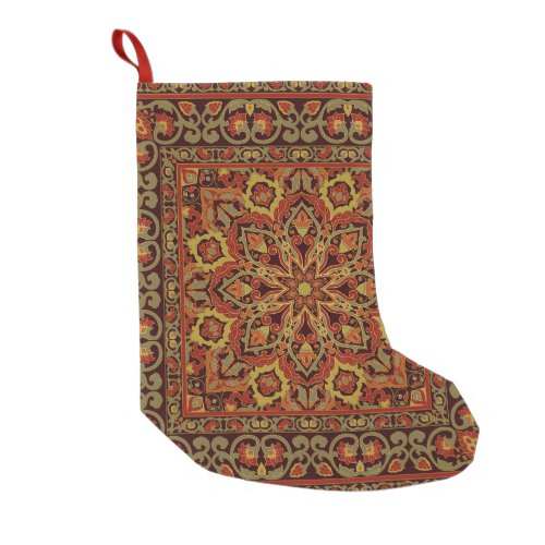 Oriental floral ornament with frame Pattern Small Christmas Stocking