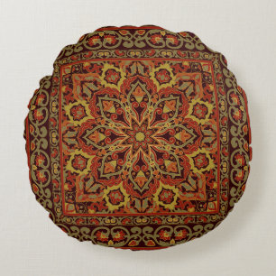 Oriental floral ornament with frame. Pattern with  Round Pillow
