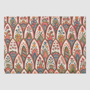 ORIENTAL FLORAL PATTERN Colorful Flowers and Leave Tissue Paper