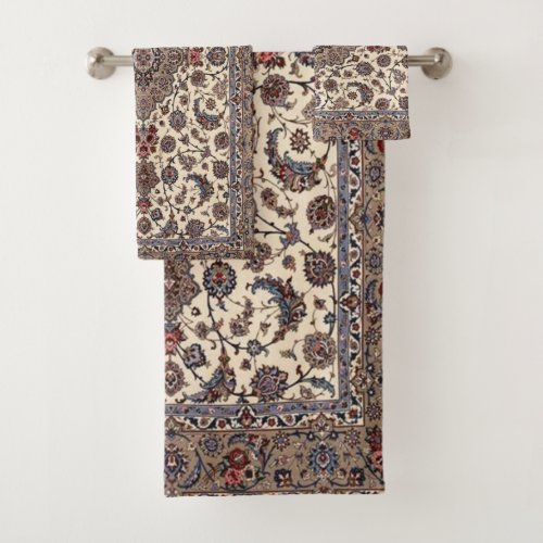 Oriental Floral Persian Carpet Pattern Bath Towel Set