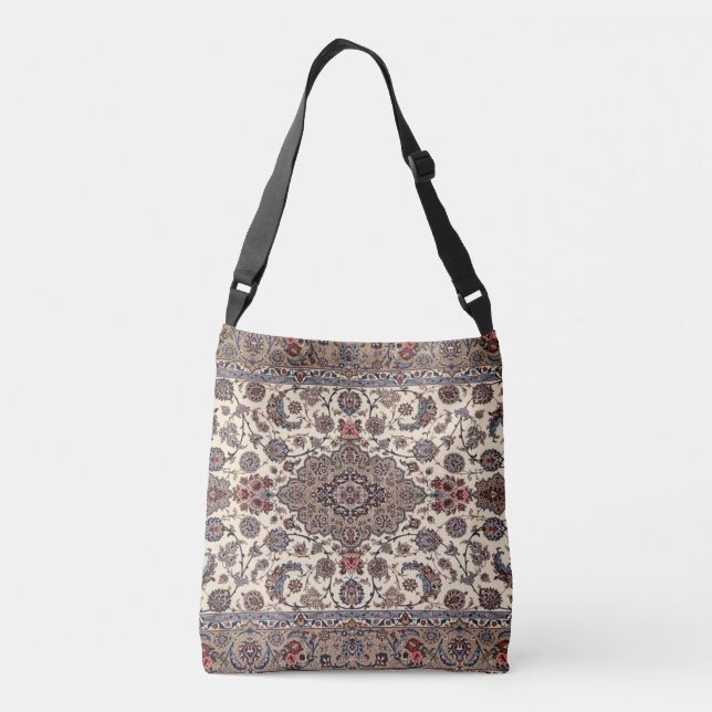 Oriental Floral Persian  Carpet  Pattern Crossbody Bag (Back)