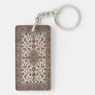 Oriental Floral  Persian Carpet  Pattern Keychain