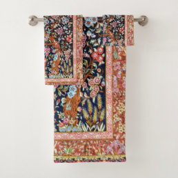 Oriental Floral Persian Carpet Rug Bath Towel Set