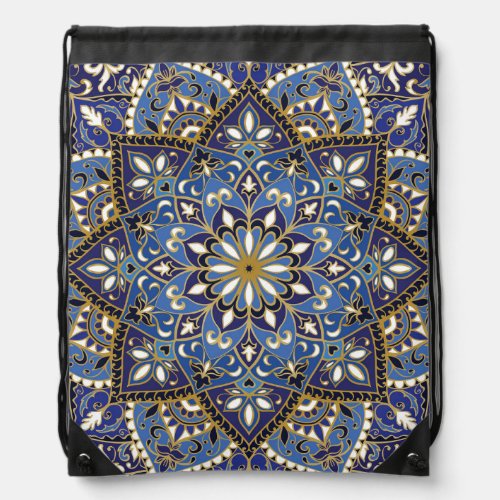 Oriental Floral Vintage Carpet Drawstring Bag
