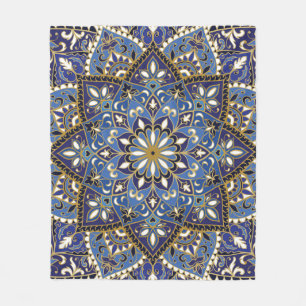 Oriental Floral: Vintage Carpet Fleece Blanket