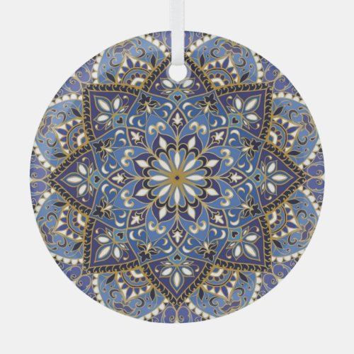 Oriental Floral Vintage Carpet Glass Ornament