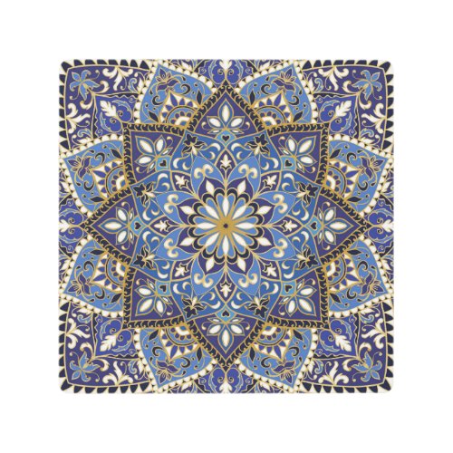 Oriental Floral Vintage Carpet Metal Print