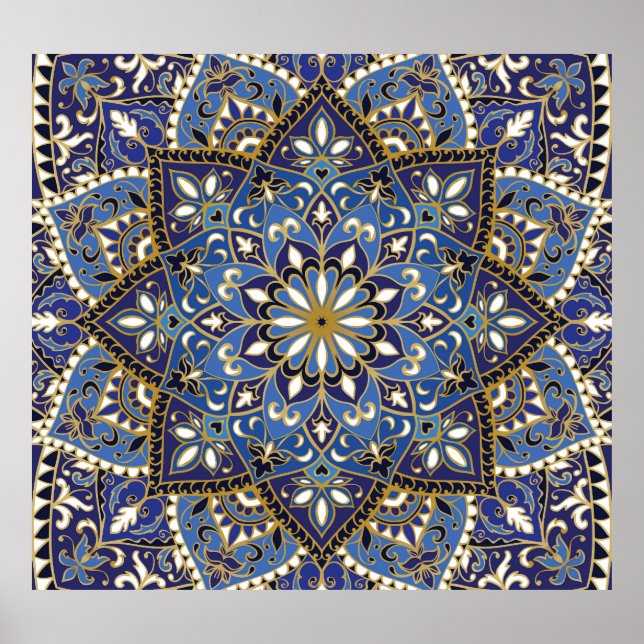 Oriental Floral: Vintage Carpet Poster (Front)