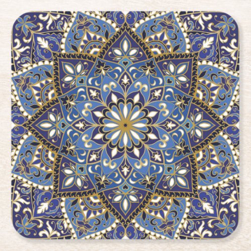 Oriental Floral Vintage Carpet Square Paper Coaster