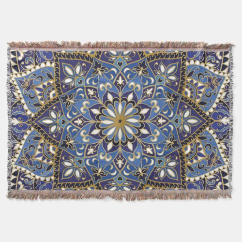 Oriental Floral Vintage Carpet Throw Blanket