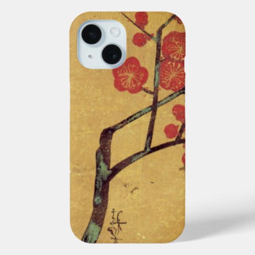 Oriental floral vintage japanese cherry blossom iPhone 15 case