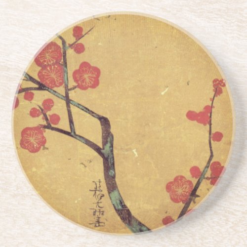 Oriental floral vintage japanese cherry blossom st coaster
