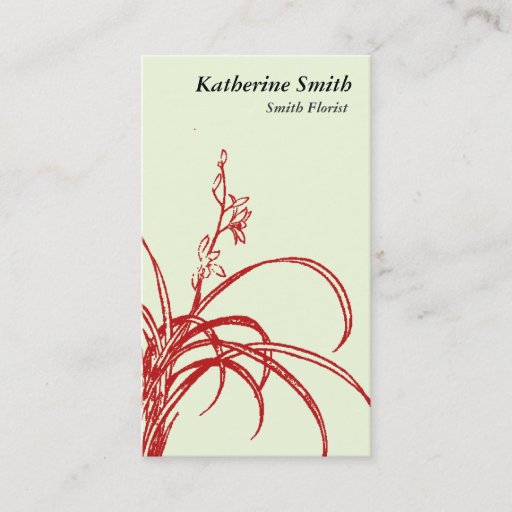 Customizable Oriental Florist Business Card