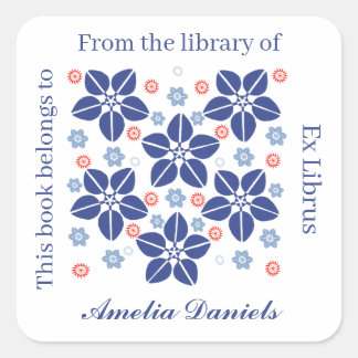 Oriental flower bookplate