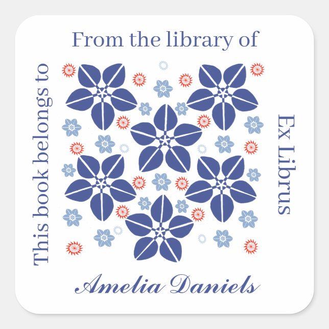 Oriental flower bookplate (Front)