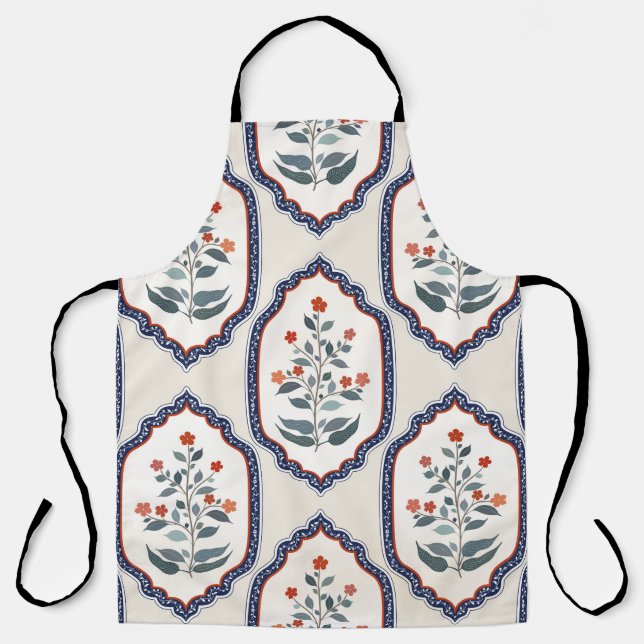 Oriental Flower Branches: Kalamkari Indian. Apron (Front)