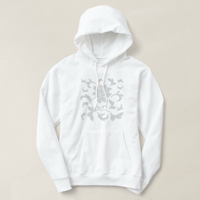 Oriental Flower-Gray Hoodie (Design Front)
