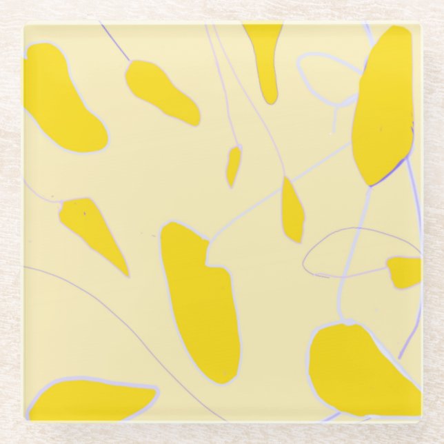 Oriental flowers  glass coaster (Front)