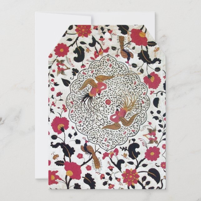 Oriental Flowers ,Leaves ,Peacocks,Butterflies  Announcement (Front)