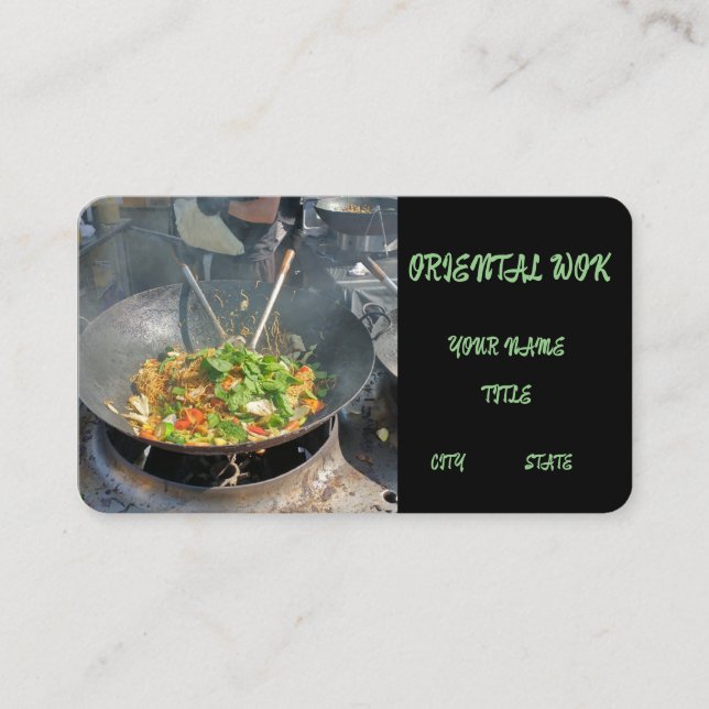 Oriental Food wok  Business Card (Front)