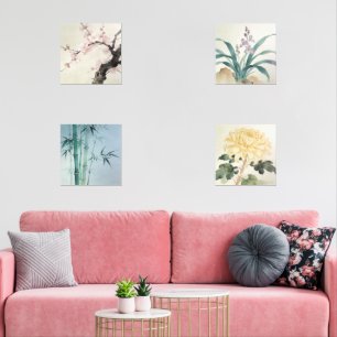 Oriental Four Gentlemen Print Set