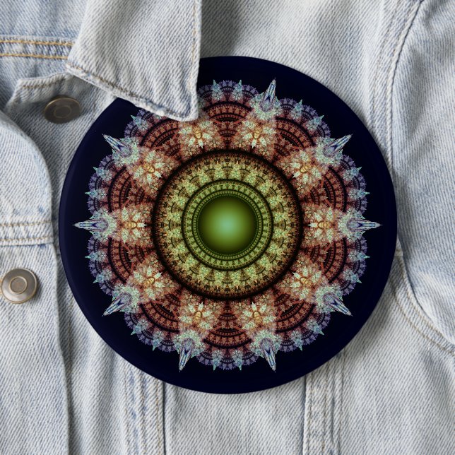Oriental fractal splendid ornament button (In Situ)