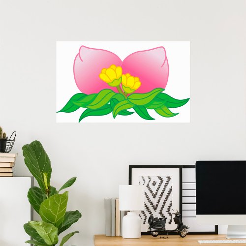 Oriental Fruit And Flowers Poster