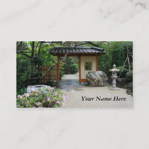 Customizable Oriental Garden Gate Business Card