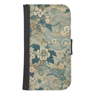 Oriental Garden Pattern Galaxy S4 Wallet Case