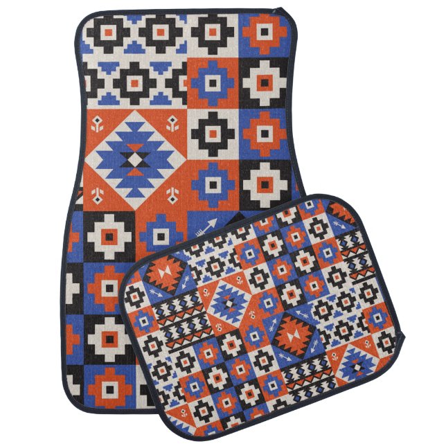 Oriental geometric seamless pattern. Ethnic design Car Floor Mat (Set)