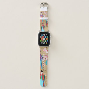 Oriental girl in retro costumejapanese, chinese, a apple watch band