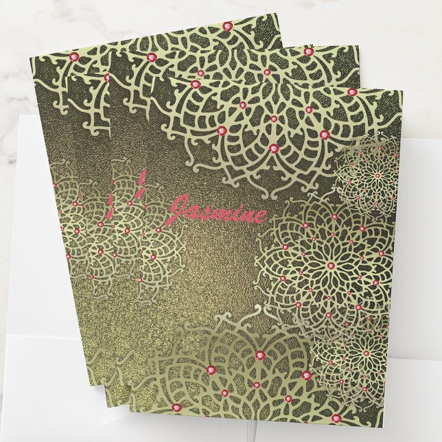 Oriental Glam Luxury Gold Jeweled Mandala Pocket Folder (Creator Uploaded)