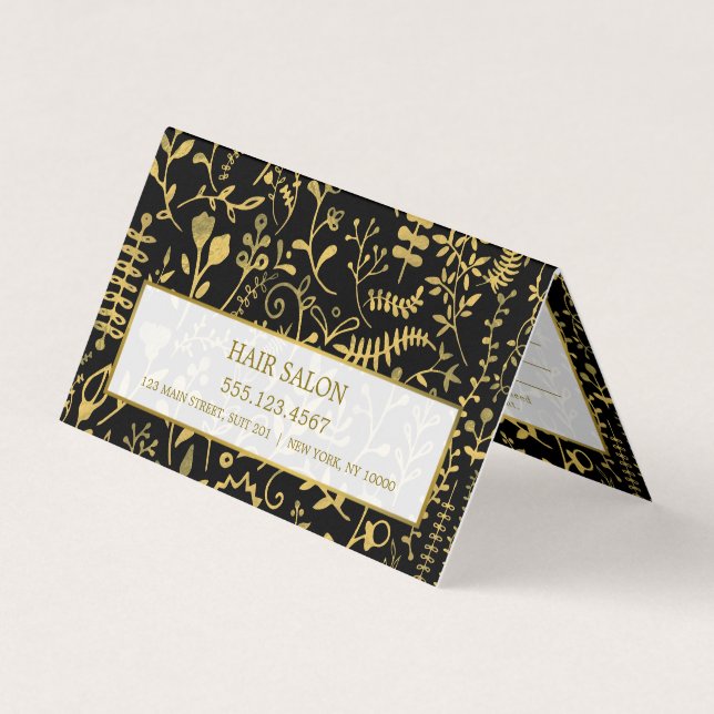 Oriental Gold Boho Appointment Card (Front)
