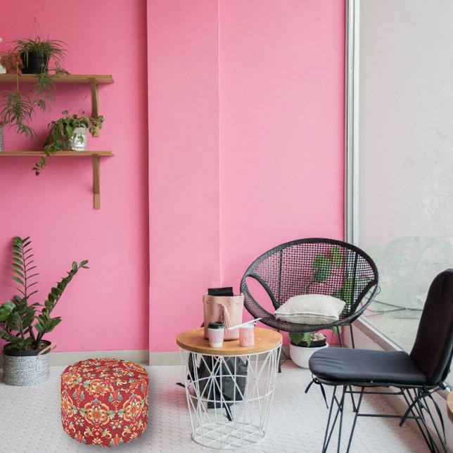 Oriental Golden Flowers Pouf (Creator Uploaded)