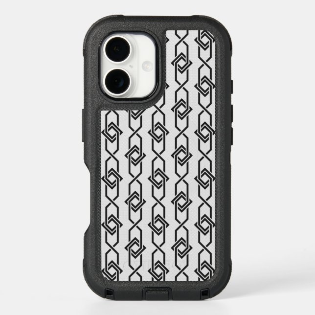 Oriental Gray White Japan Yukata Geometric Pattern Otterbox iPhone Case (Back)