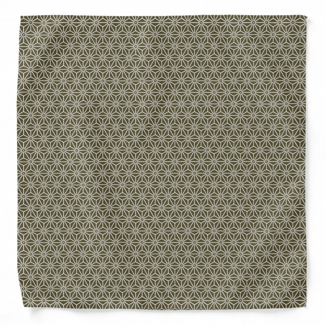 Oriental Green Matsuba Asanoha Japan Pattern Bandana (Front)