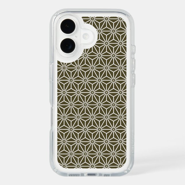 Oriental Green Matsuba Asanoha Japan Pattern Speck iPhone Case (Front)