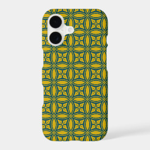 Oriental Green Mustard Japan Rosette Circle Patter iPhone 17 Case