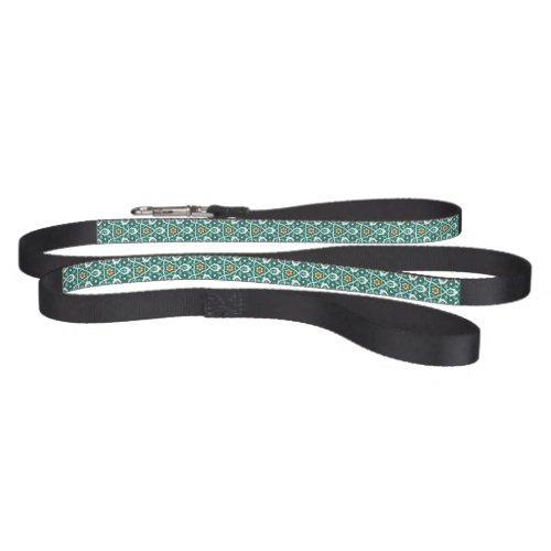 Oriental Green White Ottoman Turkish Floral Style Pet Leash