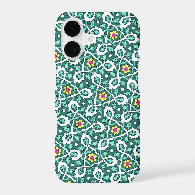 Oriental Green White Ottoman Turkish Vine Pattern Case-Mate iPhone Case (Back)
