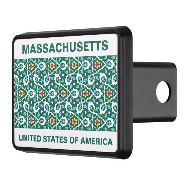 Oriental Green White Ottoman Turkish Vine Pattern Hitch Cover (Left)