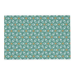 Oriental Green White Ottoman Turkish Vine Pattern Placemat