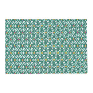 Oriental Green White Yellow Ottoman Turkish Vine Placemat