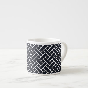 Oriental Indigo Blue White Japan Weaving Pattern Espresso Cup
