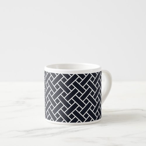 Oriental Indigo Blue White Japan Weaving Pattern Espresso Cup