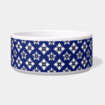 Oriental Indigo White Katazome Flowers Pattern Bowl<br><div class="desc">Get your pet this Ceramic Pet Bowl covered in this beautiful Japanese indigo and white flower pattern. Katazome is a Japanese printing method where you apply a resisting paste on a fabric by means of stencils. The parts not covered by the past can be dyed. You repeat the process for...</div>