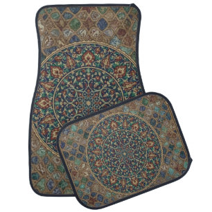 Oriental Islamic Persian Mandala & Floral Carpet  Car Floor Mat