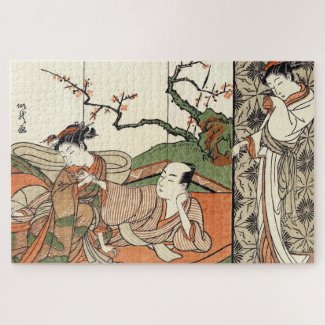Oriental japanese geisha maiko ukiyo-e art jigsaw puzzle