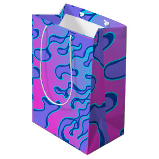 Oriental Japanese Neon Flame Pattern Medium Gift Bag