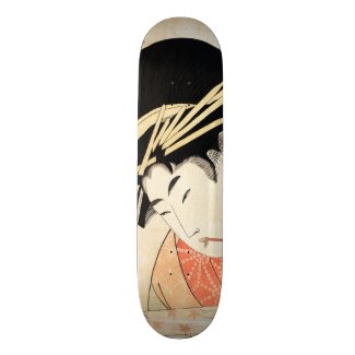 Oriental japanese ukiyo-e geisha maiko vintage art skateboard